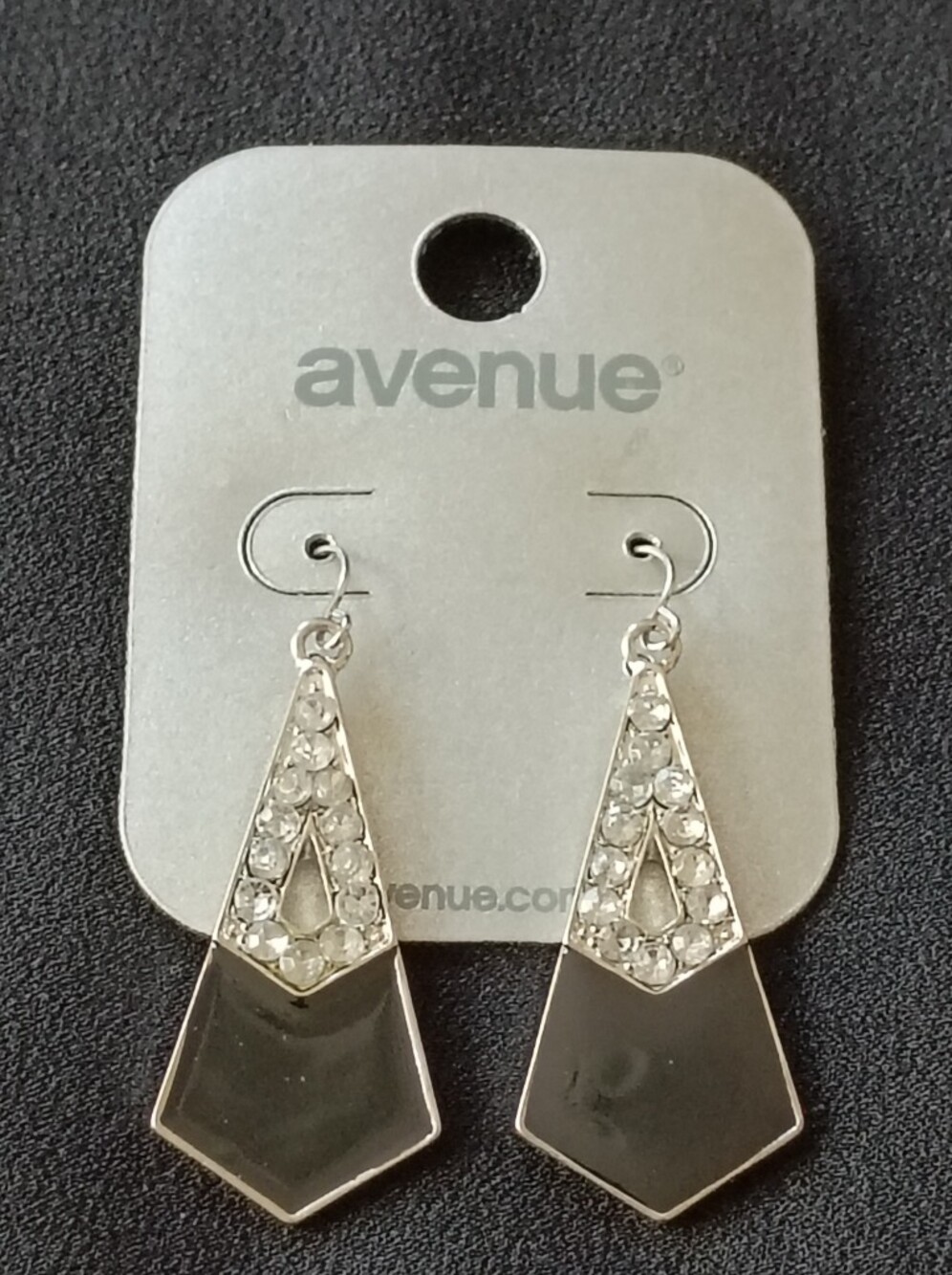 black and silver dangle earrings